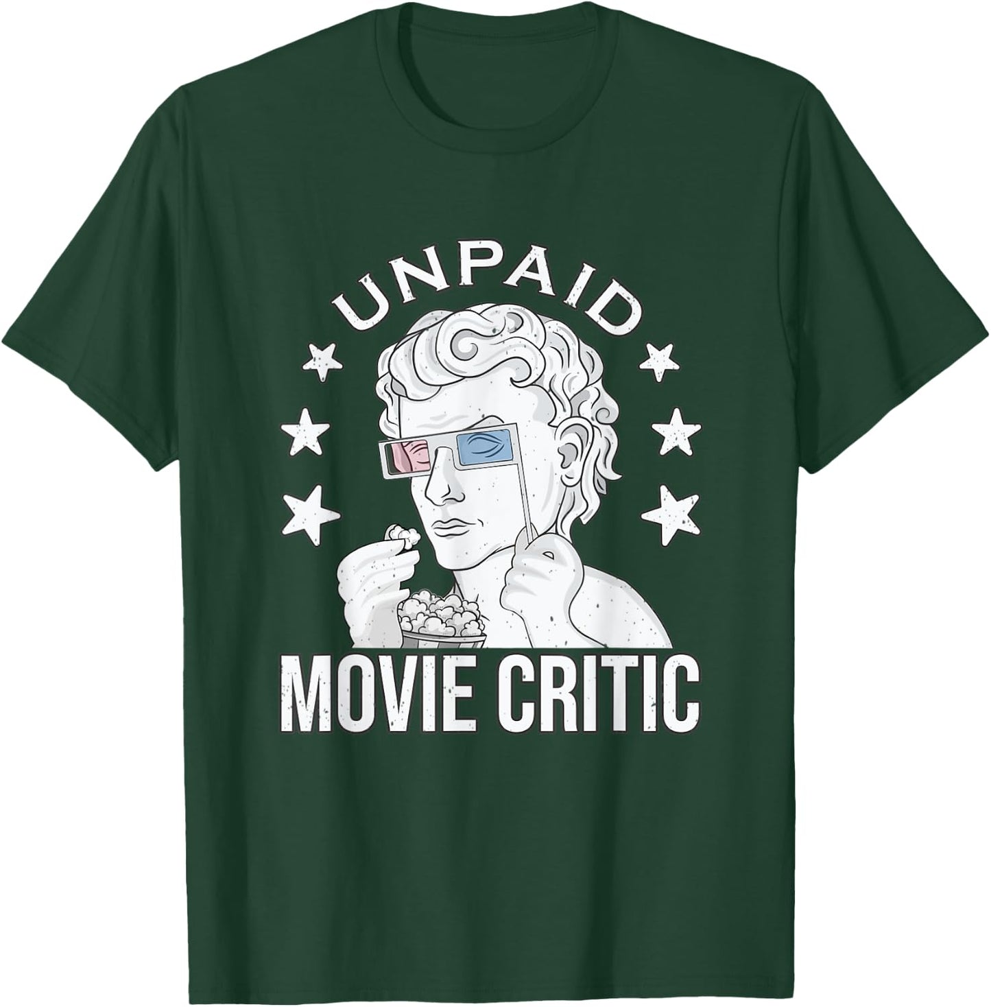 Unpaid Movie Critic white vintage Movie lover Movie quote T-Shirt - T-Shirt | Forest