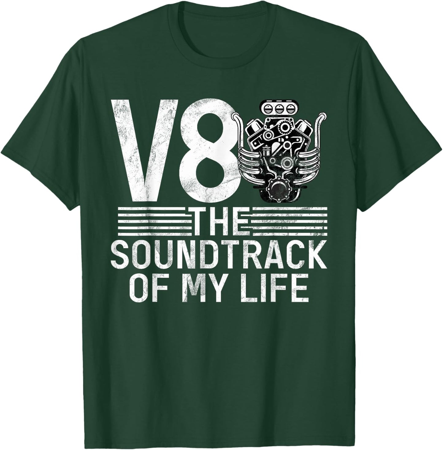 V8 the Soundtrack of my Life Muscle Car T-Shirt - T-Shirt | Forest