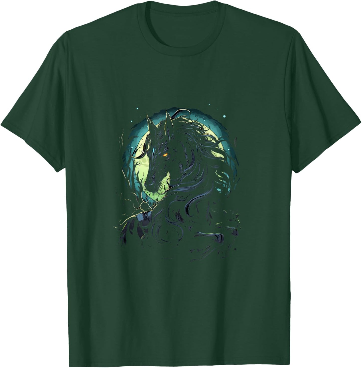 Gothic Horse Creepy Dark Horses Animal Goth T-Shirt - T-Shirt | Forest