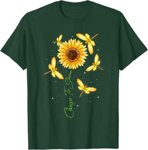 Choose To Shine - Sunflower Dragonfly Lover Insects T-Shirt - T-Shirt | Forest