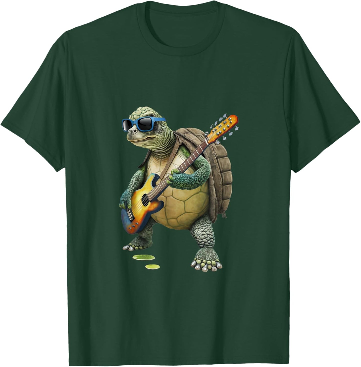 Turtle Playing Electric Guitar - Animal Turtle Lover Guitar T-Shirt - T-Shirt | Forest