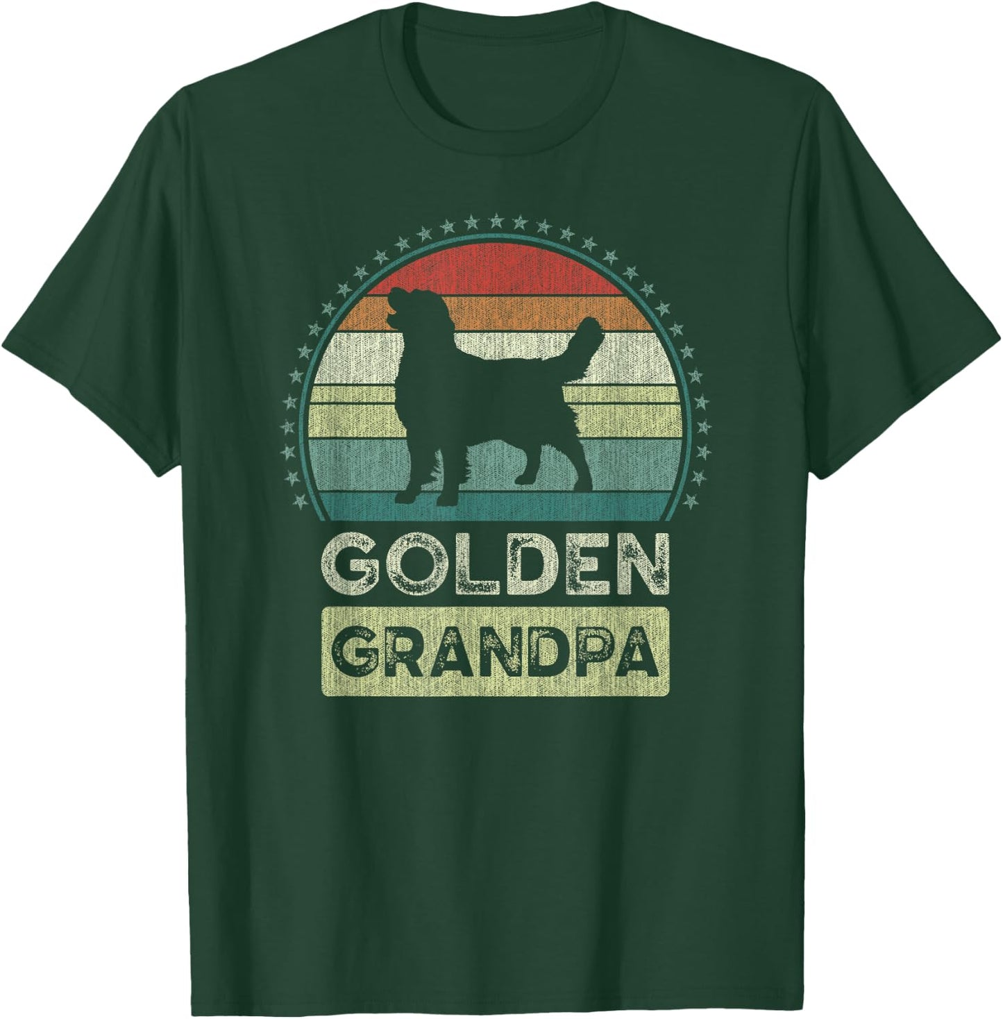 Golden Grandpa Father's Day, Golden Retriever Grandfather T-Shirt - T-Shirt | Forest