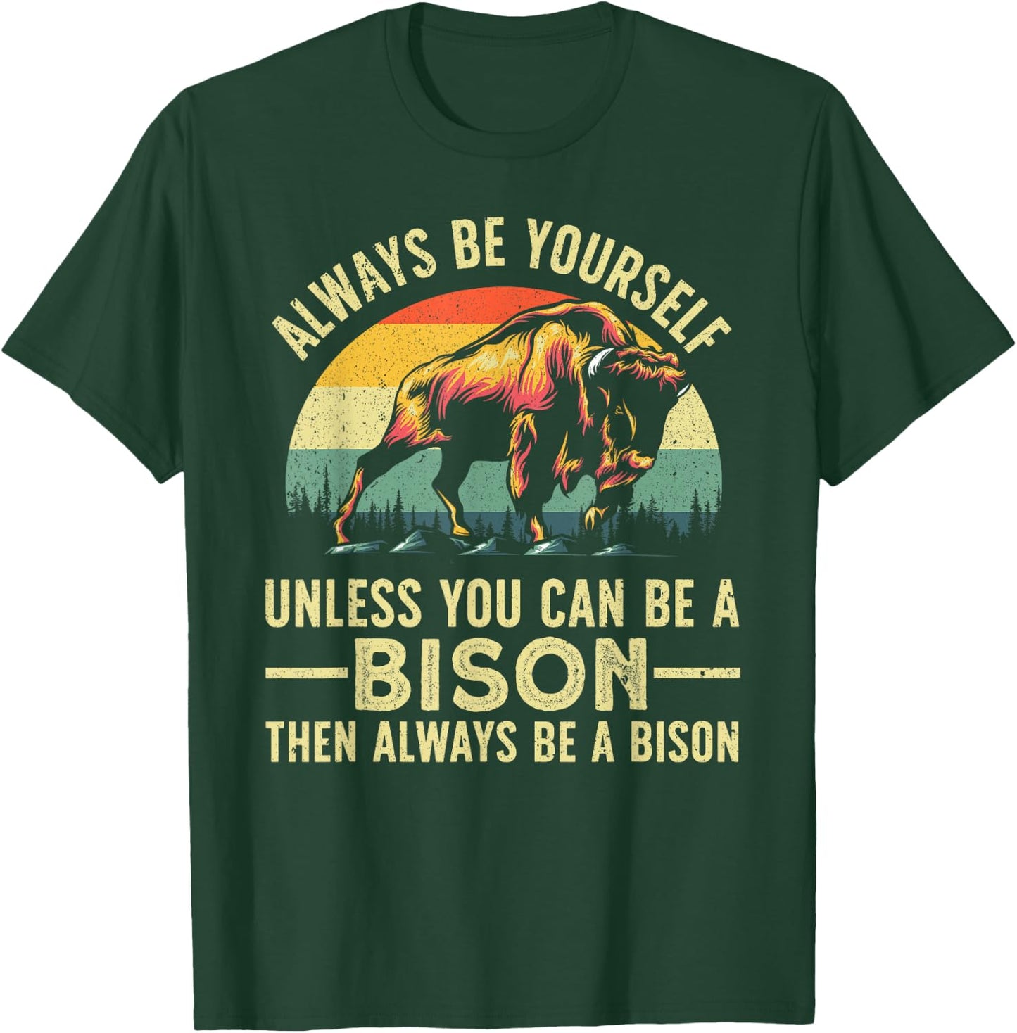 Best Bison Design Women Kids Buffalo Bison Lovers T-Shirt - T-Shirt | Forest