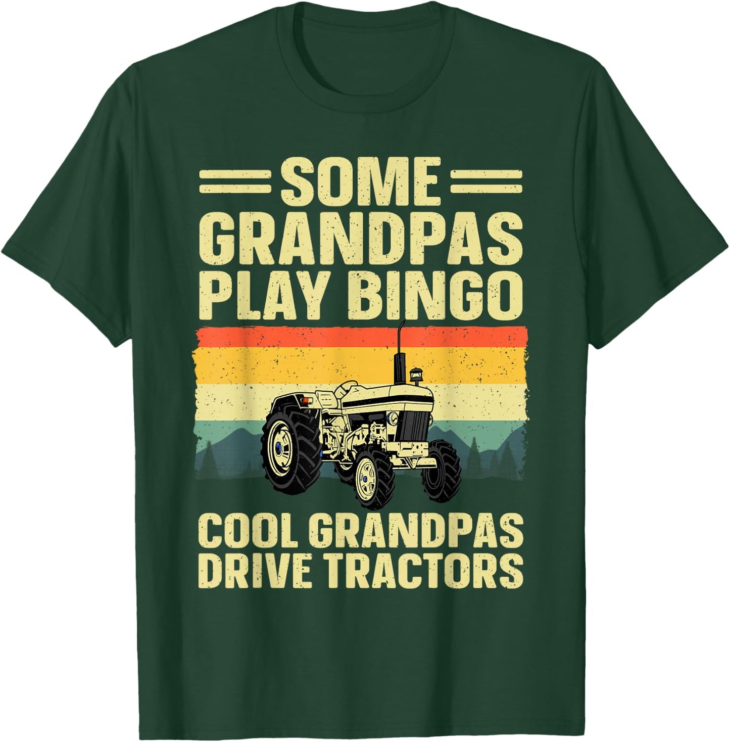 Cool Tractor Art For Grandpa Men Farming Farmer Farm Tractor T-Shirt - T-Shirt | Forest