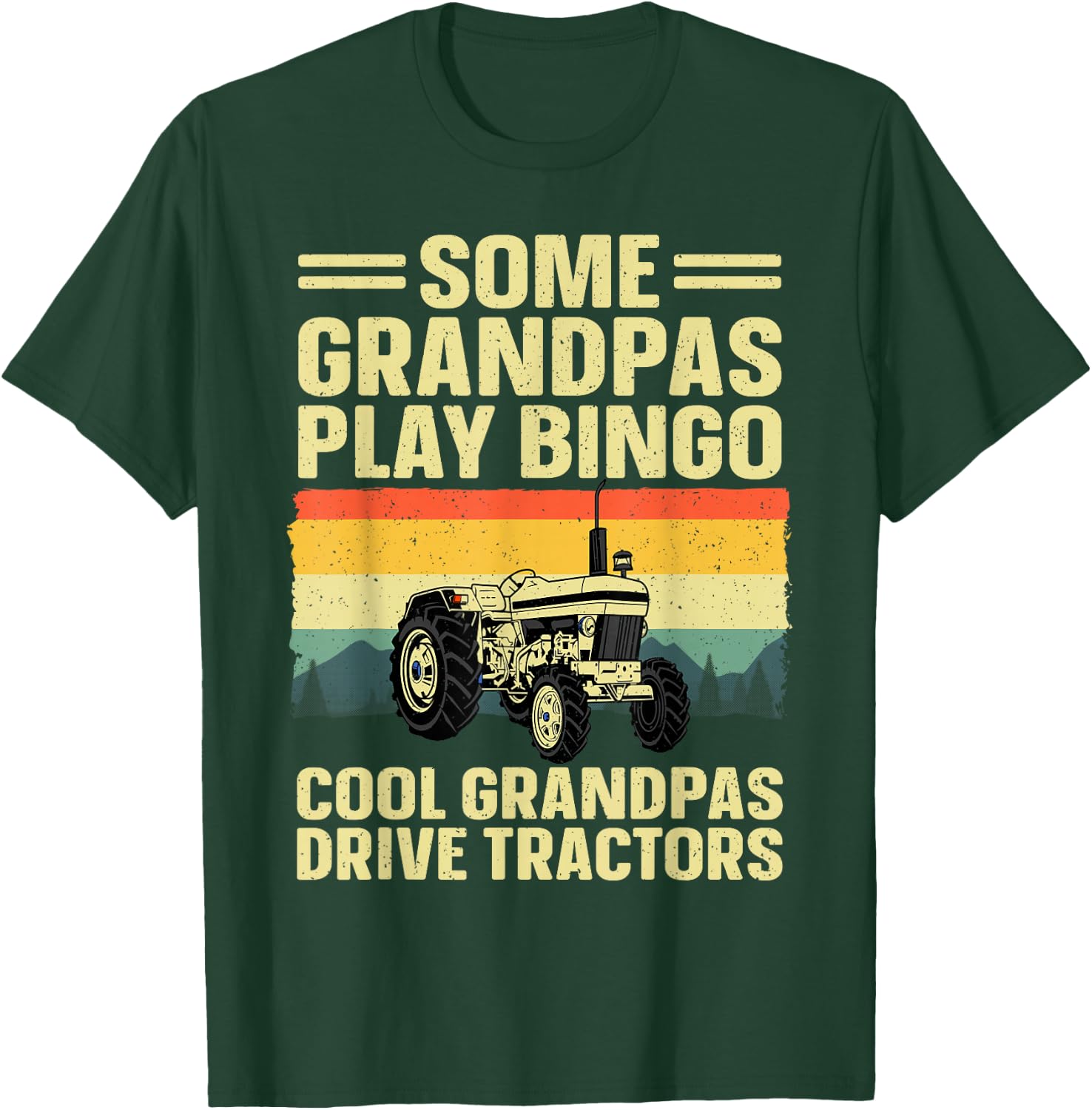 Cool Tractor Art For Grandpa Men Farming Farmer Farm Tractor T-Shirt - T-Shirt | Forest