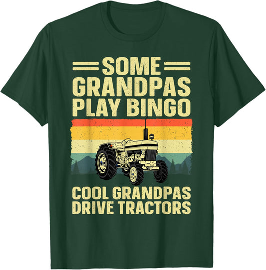 Cool Tractor Art For Grandpa Men Farming Farmer Farm Tractor T-Shirt - T-Shirt | Forest