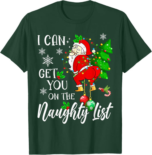 I Can Get You on the Naughty List Funny Santa Claus Xmas T-Shirt - T-Shirt | Forest