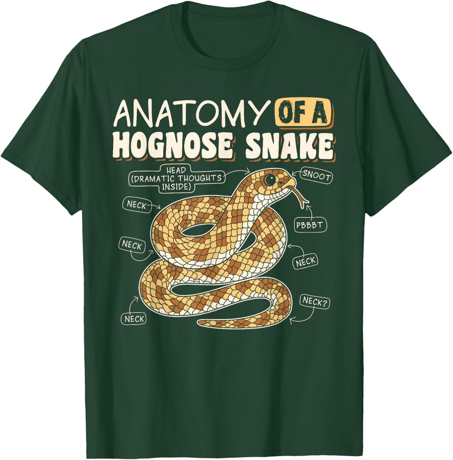 Anatomy Of A Hognose Snake Reptile Lover Funny T-Shirt - T-Shirt | Forest