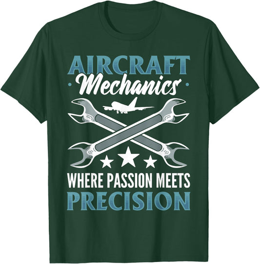 Aviation Mechanic Airframe Mechanic Airplane Aviation T-Shirt - T-Shirt | Forest