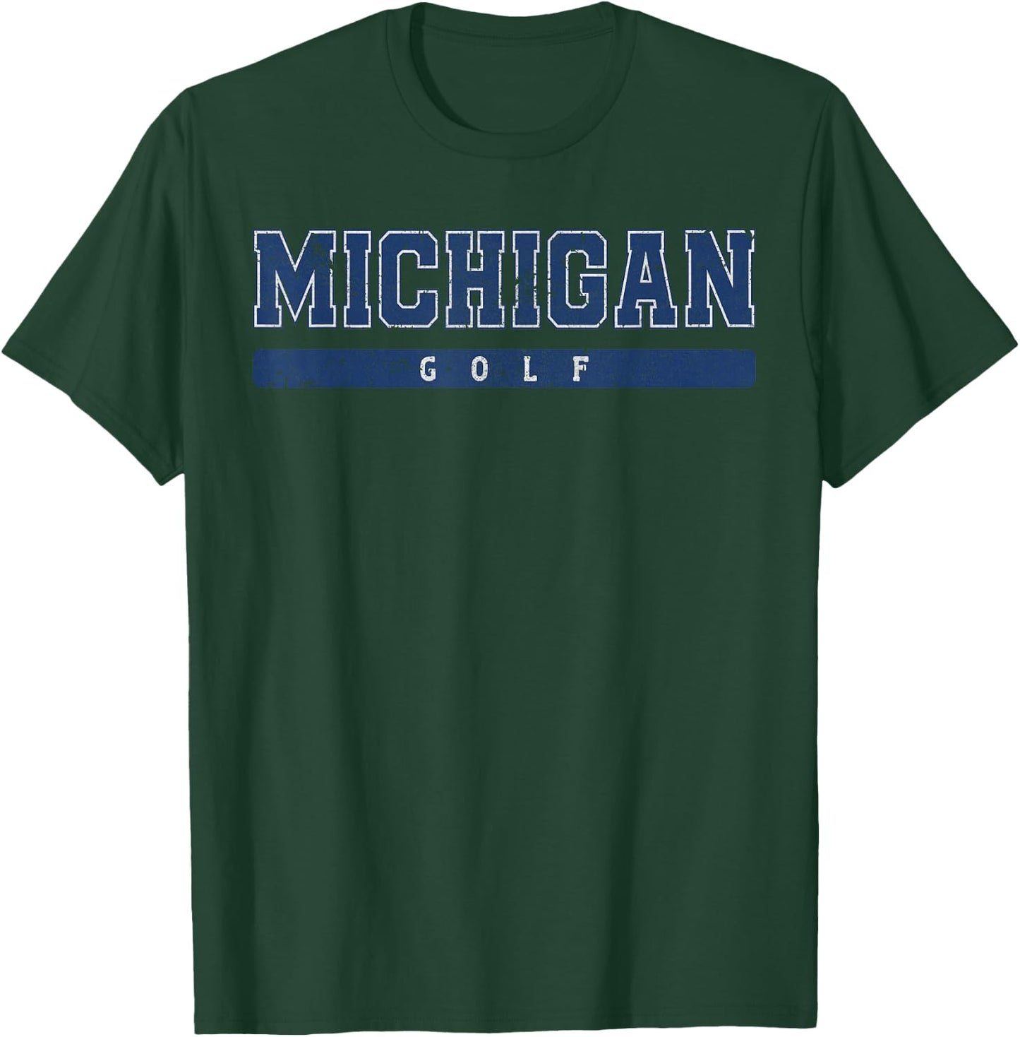 Michigan Golf Blue Vintage Text T-Shirt - T-Shirt | Forest