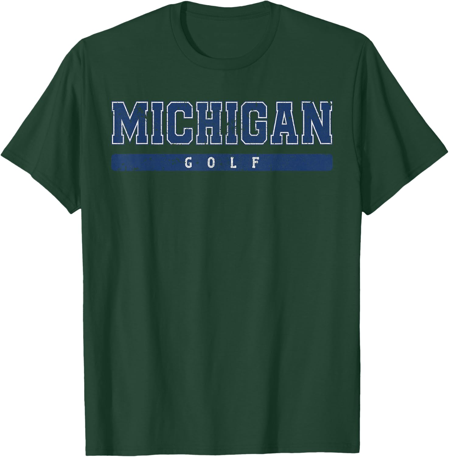 Michigan Golf Blue Vintage Text T-Shirt - T-Shirt | Forest