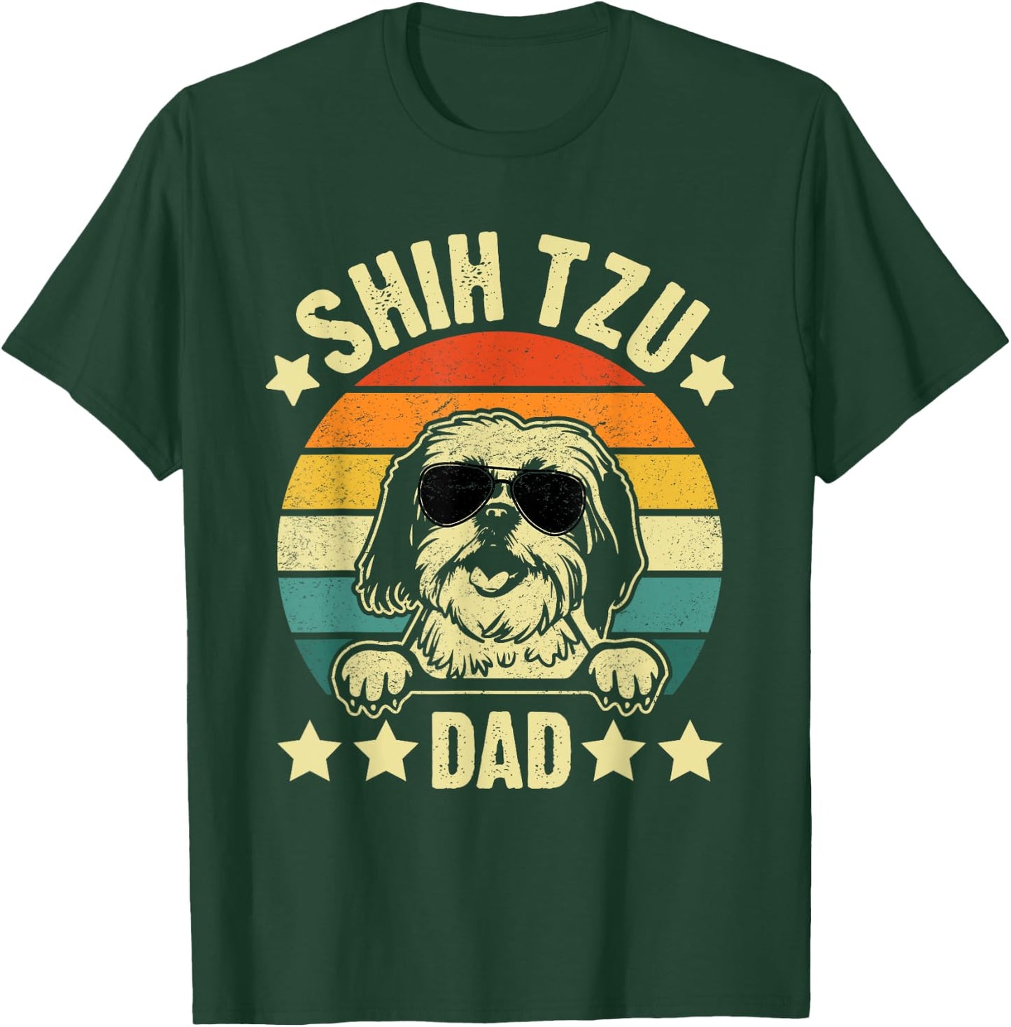 Shih Tzu Dad - Father's Day Pet Dog Breed Pet Paw Men T-Shirt - T-Shirt | Forest