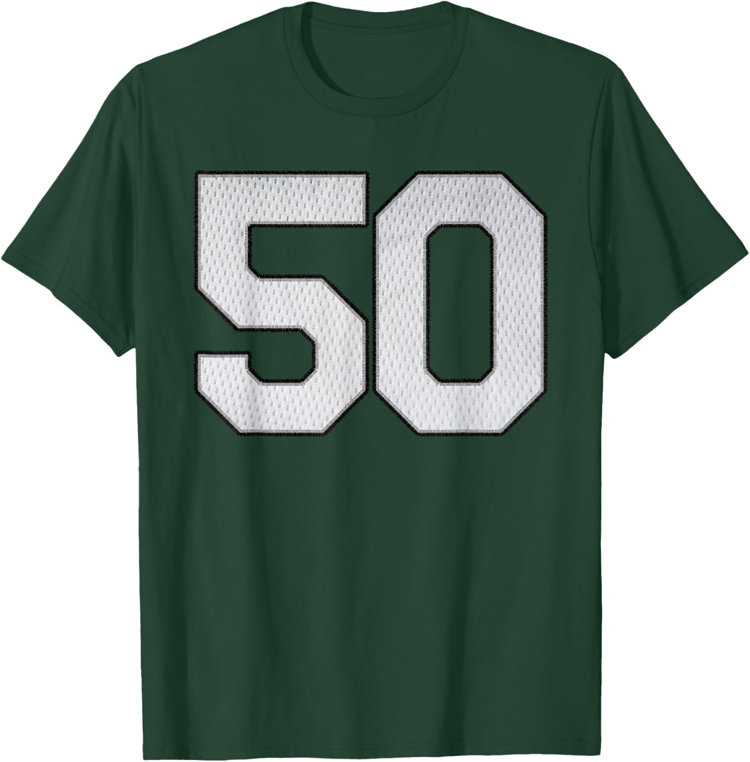 White Jersey Number 50 Athlete Sports Supporter Fanwear T-Shirt - T-Shirt | Forest