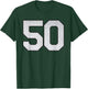 White Jersey Number 50 Athlete Sports Supporter Fanwear T-Shirt - T-Shirt | Forest