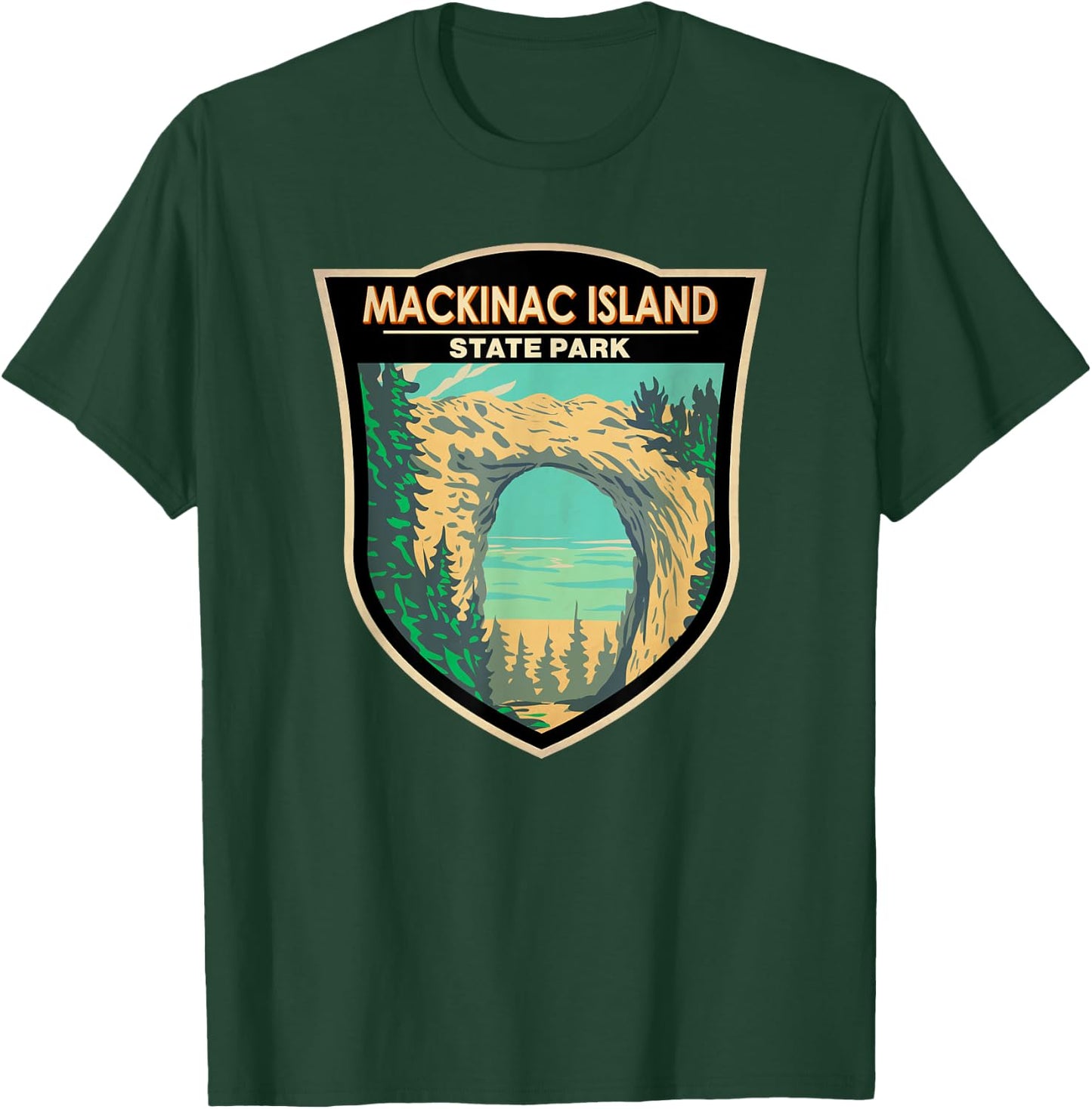 Mackinac Island State Park Michigan Arch Rock Vintage T-Shirt - T-Shirt | Forest