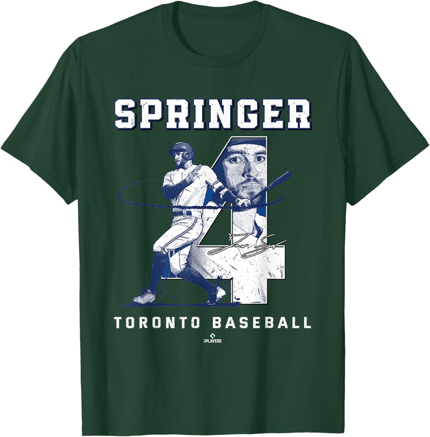 Number and Portrait George Springer Toronto MLBPA T-Shirt - T-Shirt | Forest
