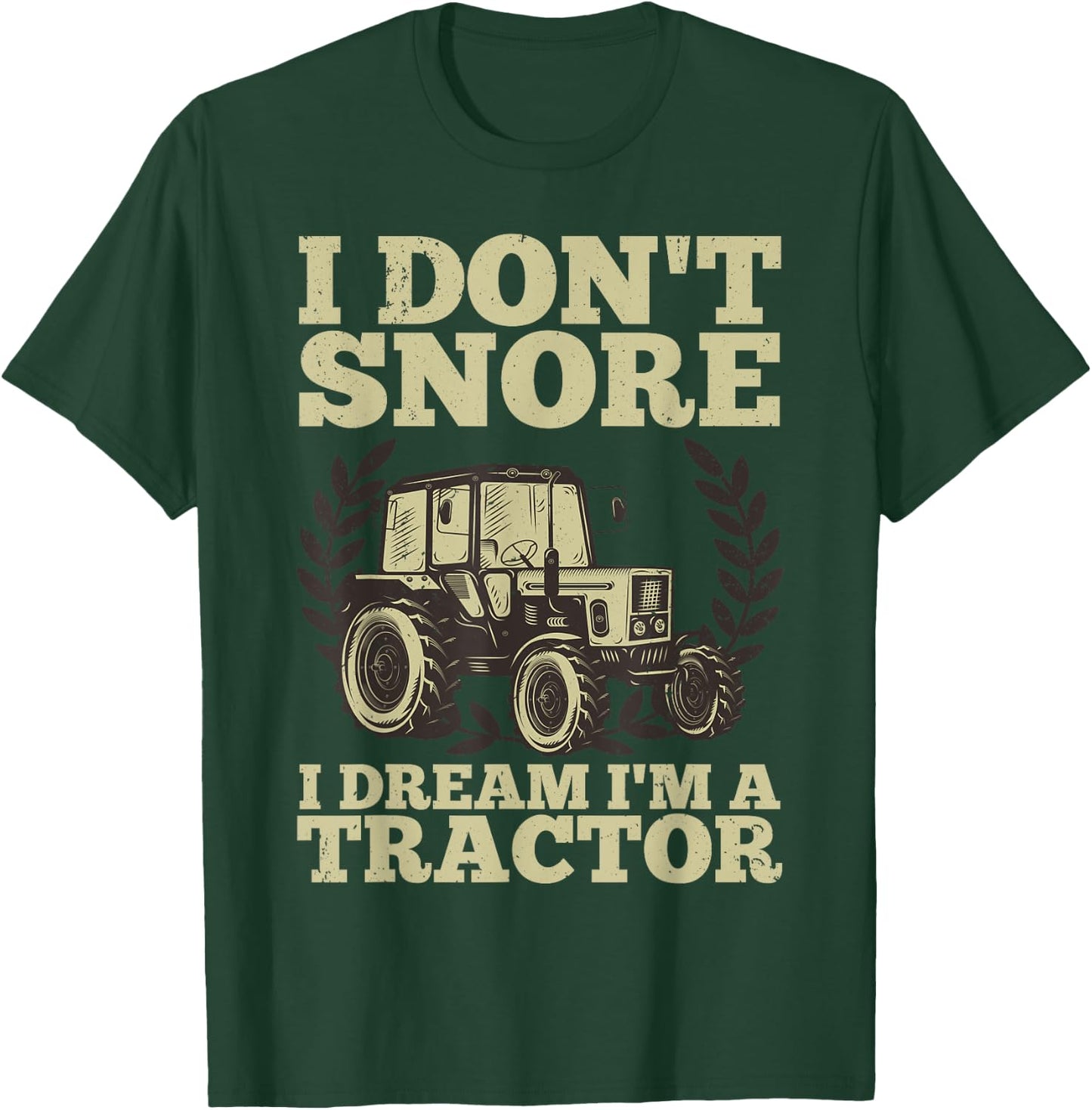 Cute Tractor Dad Kids Agriculture Farmer Snore Truck T-Shirt - T-Shirt | Forest