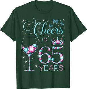 Cheers to 65 Years Old 65th Birthday Party 65th Happy Bday T-Shirt - T-Shirt | Forest