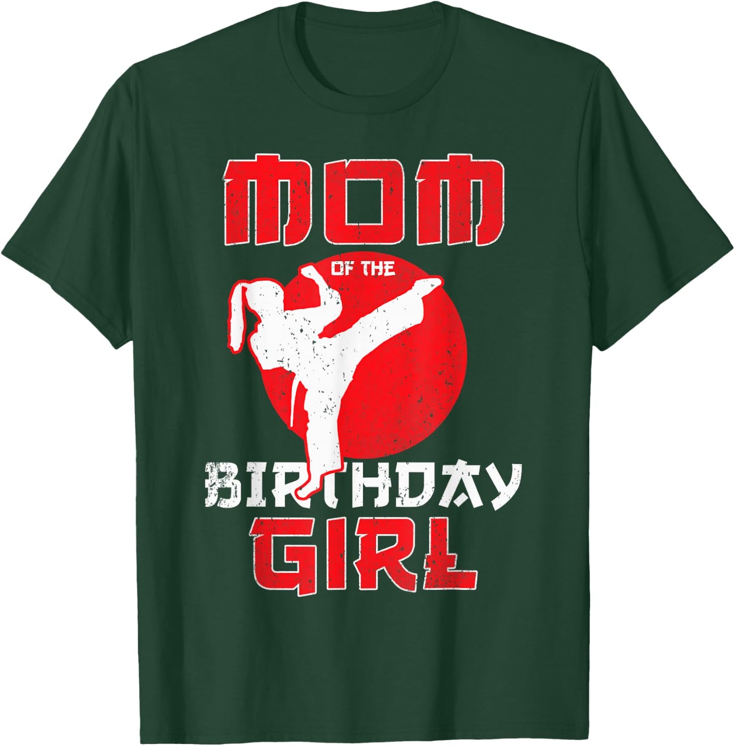 Mom Of The Birthday Karate Taekwondo Girl Martial Arts T-Shirt - T-Shirt | Forest
