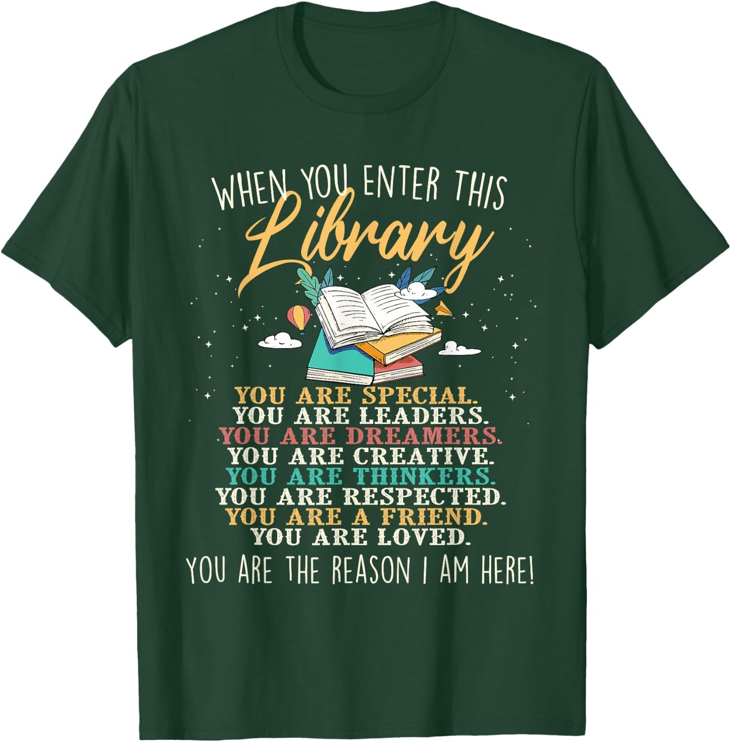 When You Enter This Library - Librarian Bookworm Book Reader T-Shirt - T-Shirt | Forest
