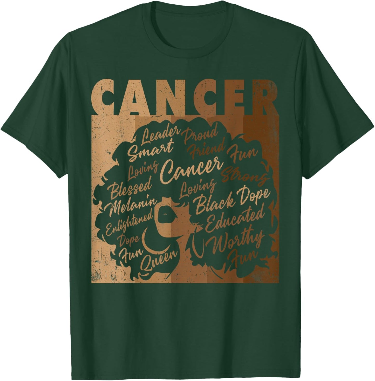 Cancer Girl African American Women Melanin Birthday T-Shirt - T-Shirt | Forest