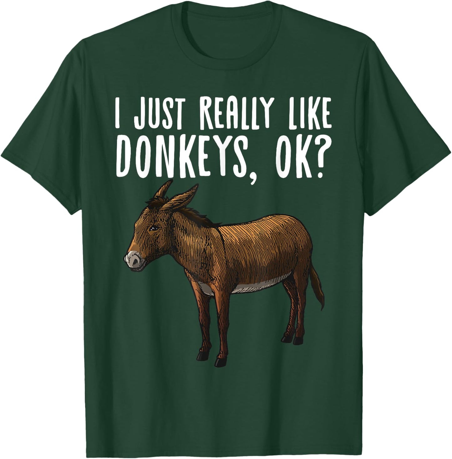 Funny Donkey Design Women Mule Animal Farming Horse T-Shirt - T-Shirt | Forest