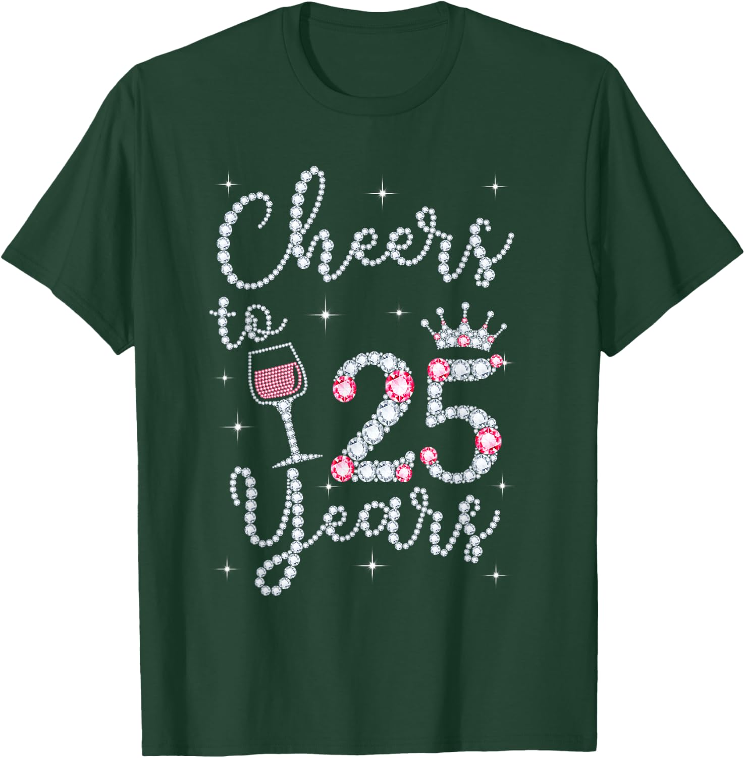 Cheers To 25 Years 1996 25Th Birthday Gift T-Shirt - T-Shirt | Forest