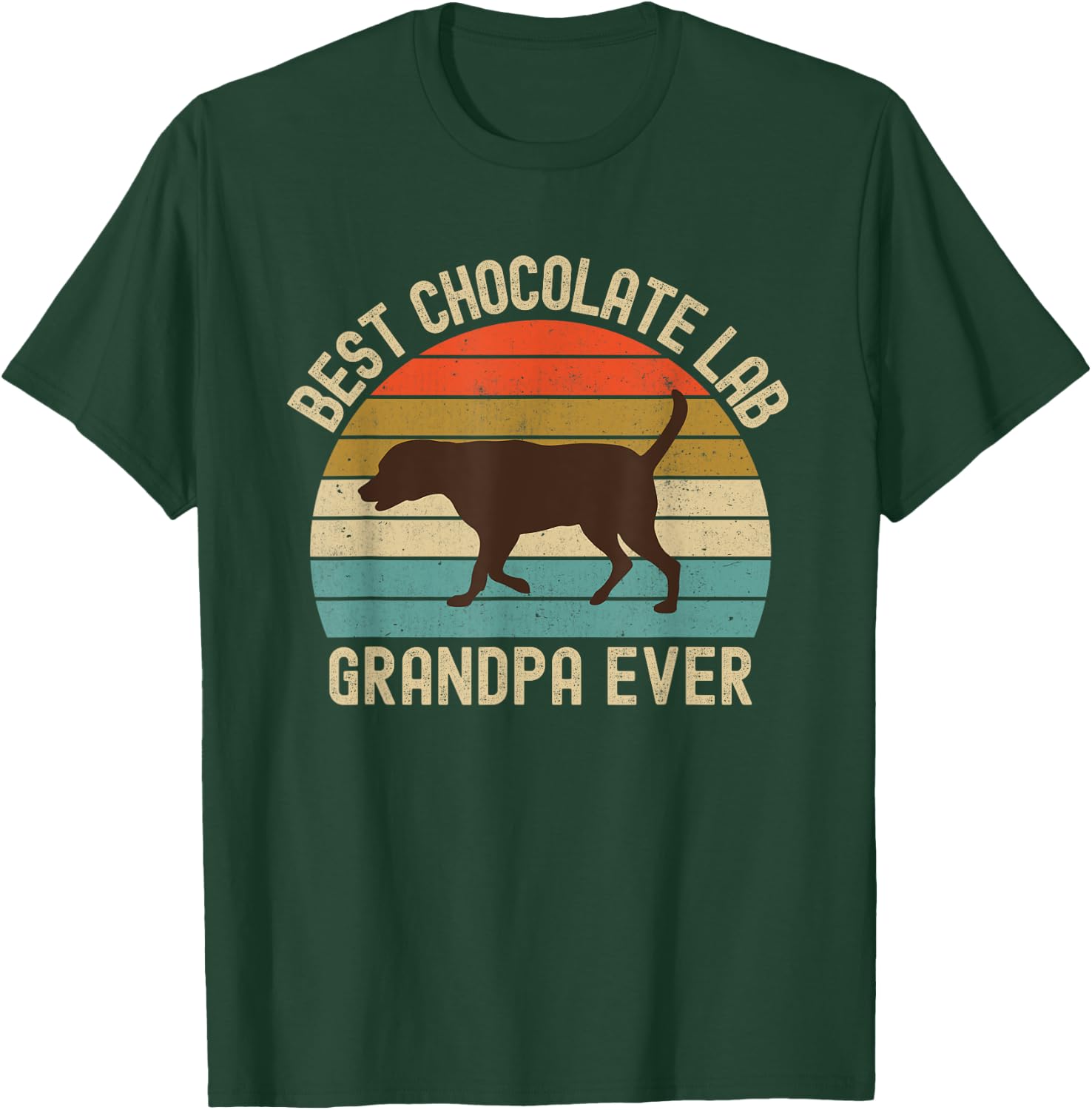 Best Chocolate Lab Grandpa Ever Labrador Retriever Vintage T-Shirt - T-Shirt | Forest