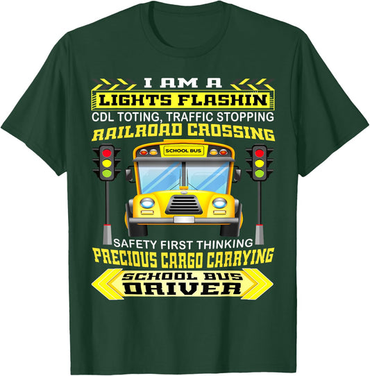 I'm A School Bus Driver Funny School Bus Driver Gifts T-Shirt - T-Shirt | Forest