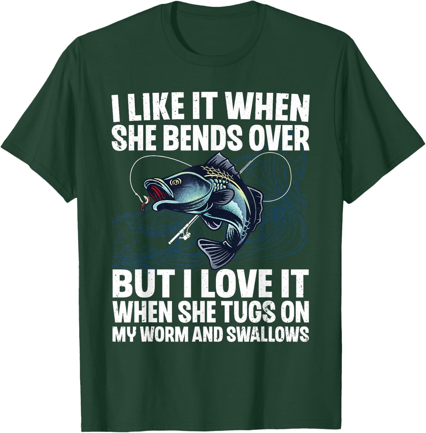 Funny Fishing Design Women Fishing Fish Fisherman T-Shirt - T-Shirt | Forest