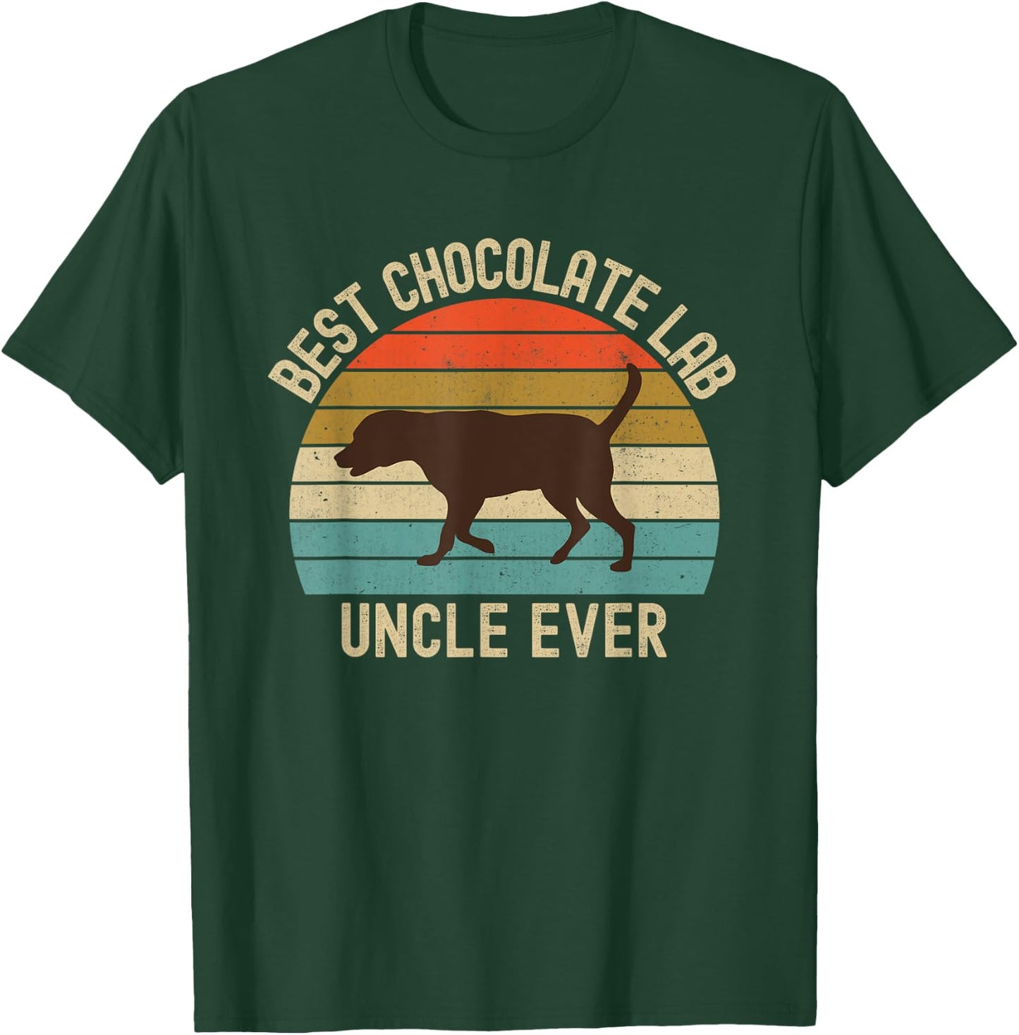 Chocolate Lab Uncle Best Ever Labrador Retriever Vintage T-Shirt - T-Shirt | Forest