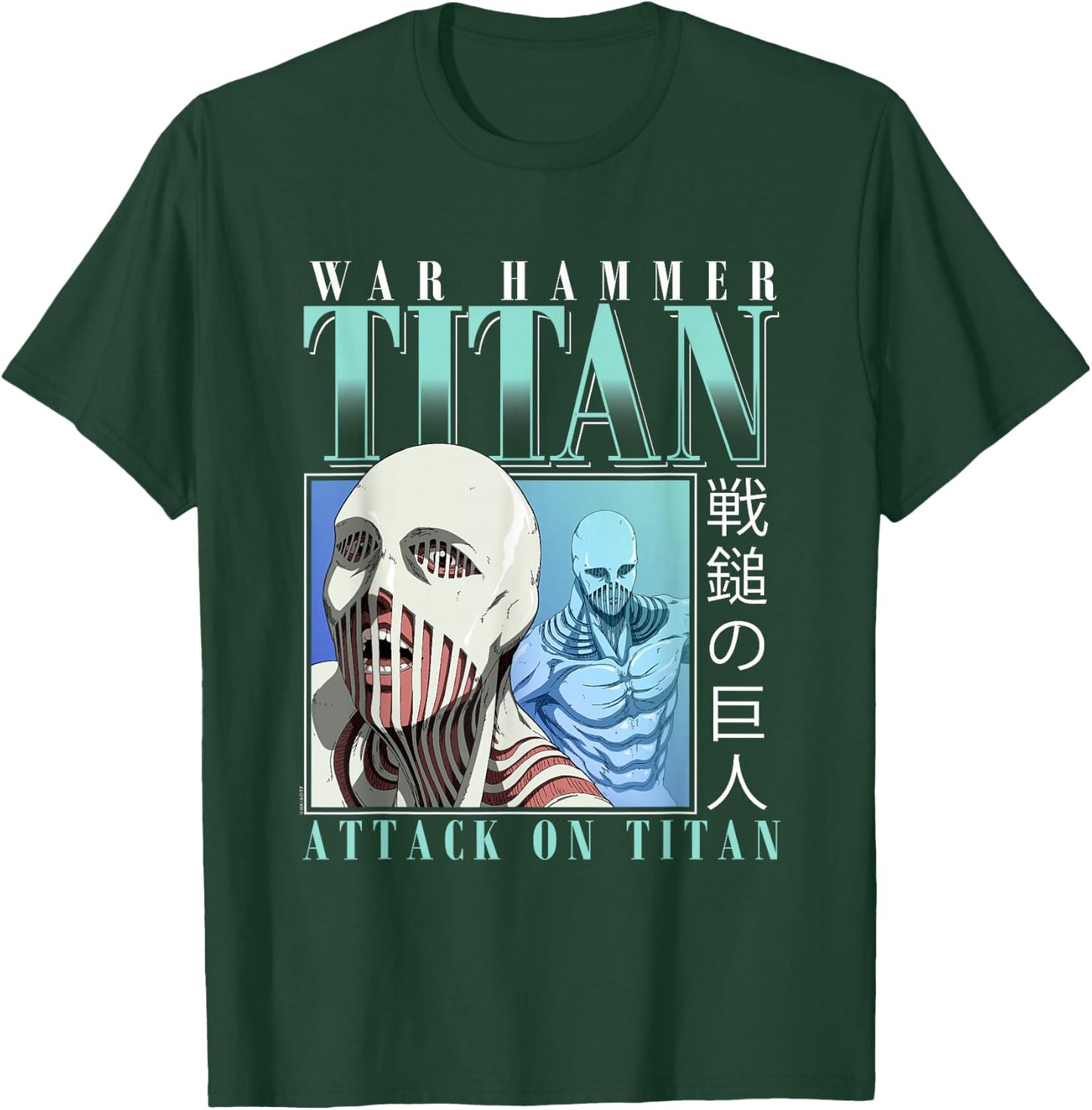 Attack on Titan Season 4 War Hammer 90's Collage Anime T-Shirt - T-Shirt | Forest