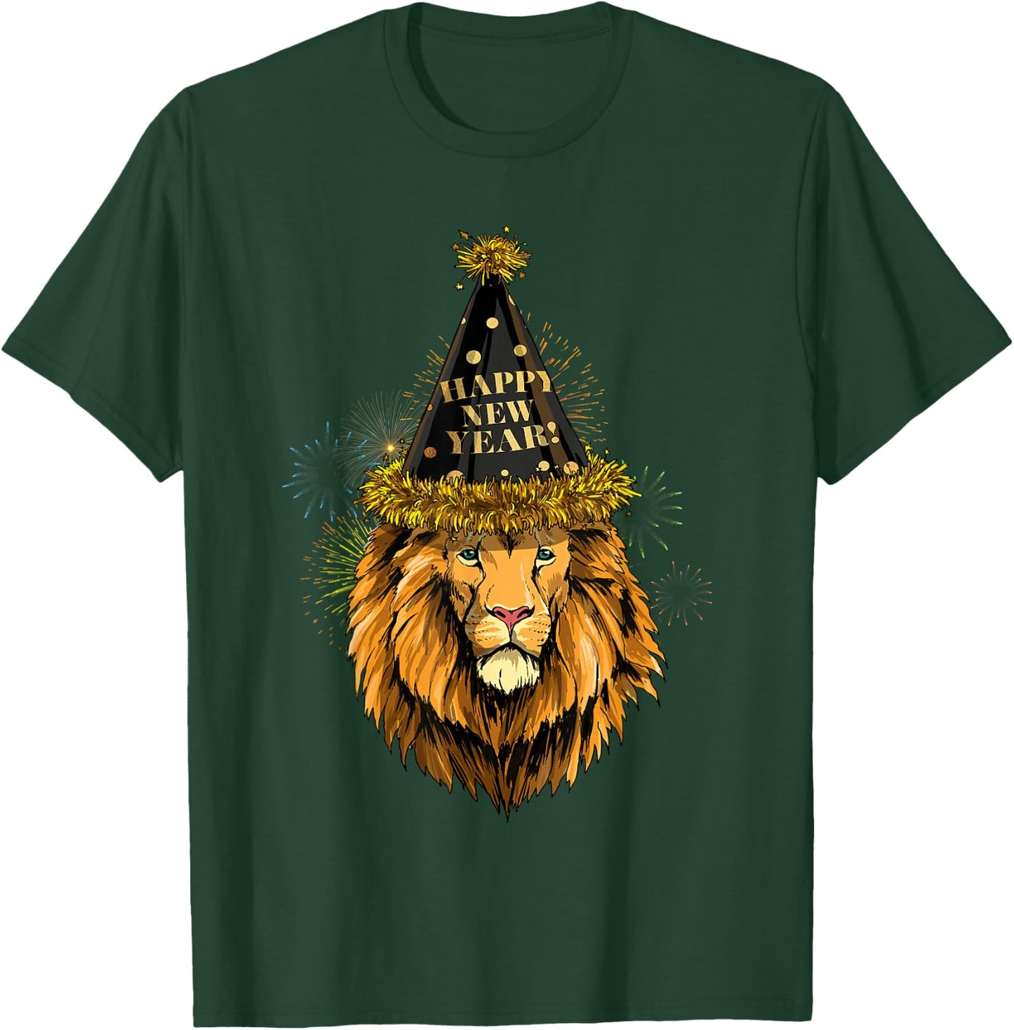 New Year Lion New Year's Eve Party Countdown Safari Wildlife T-Shirt - T-Shirt | Forest