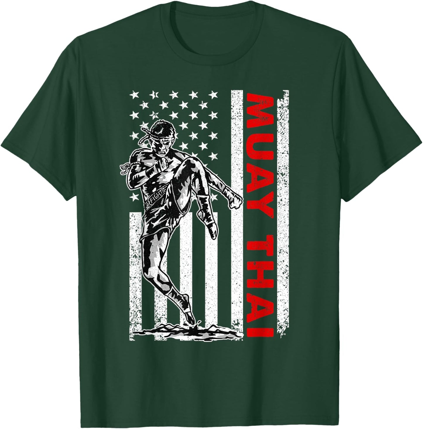 Funny Muay Thai Art Women Kids Muay Thai Kickboxing T-Shirt - T-Shirt | Forest