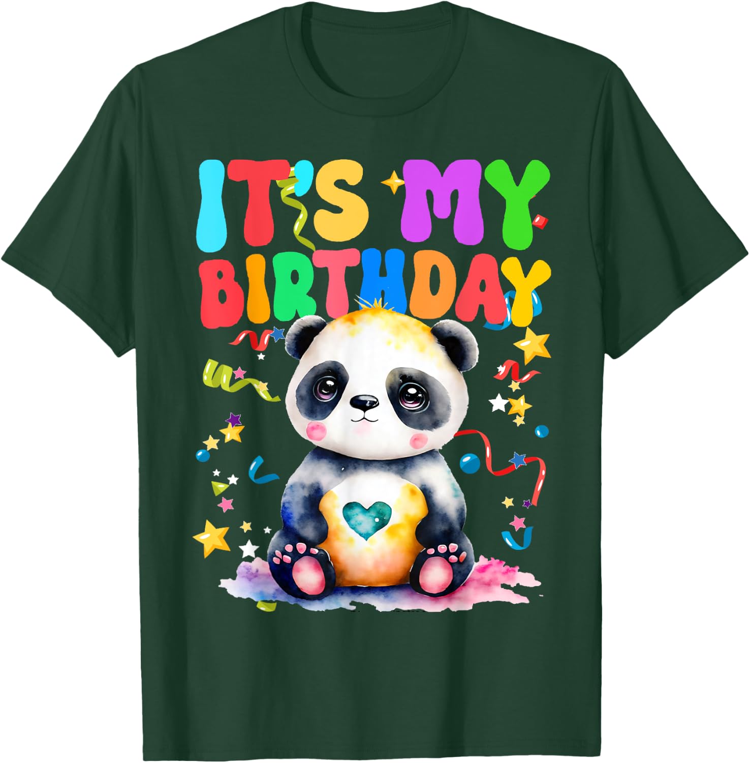 Panda Birthday For Kids It's My Birthday Panda T-Shirt - T-Shirt | Forest