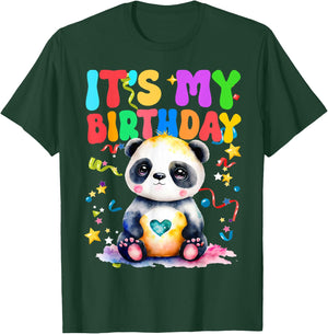 Panda Birthday For Kids It's My Birthday Panda T-Shirt - T-Shirt | Forest