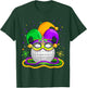 Golf Wearing Jester Hat Masked Beads Mardi Gras Player T-Shirt - T-Shirt | Forest