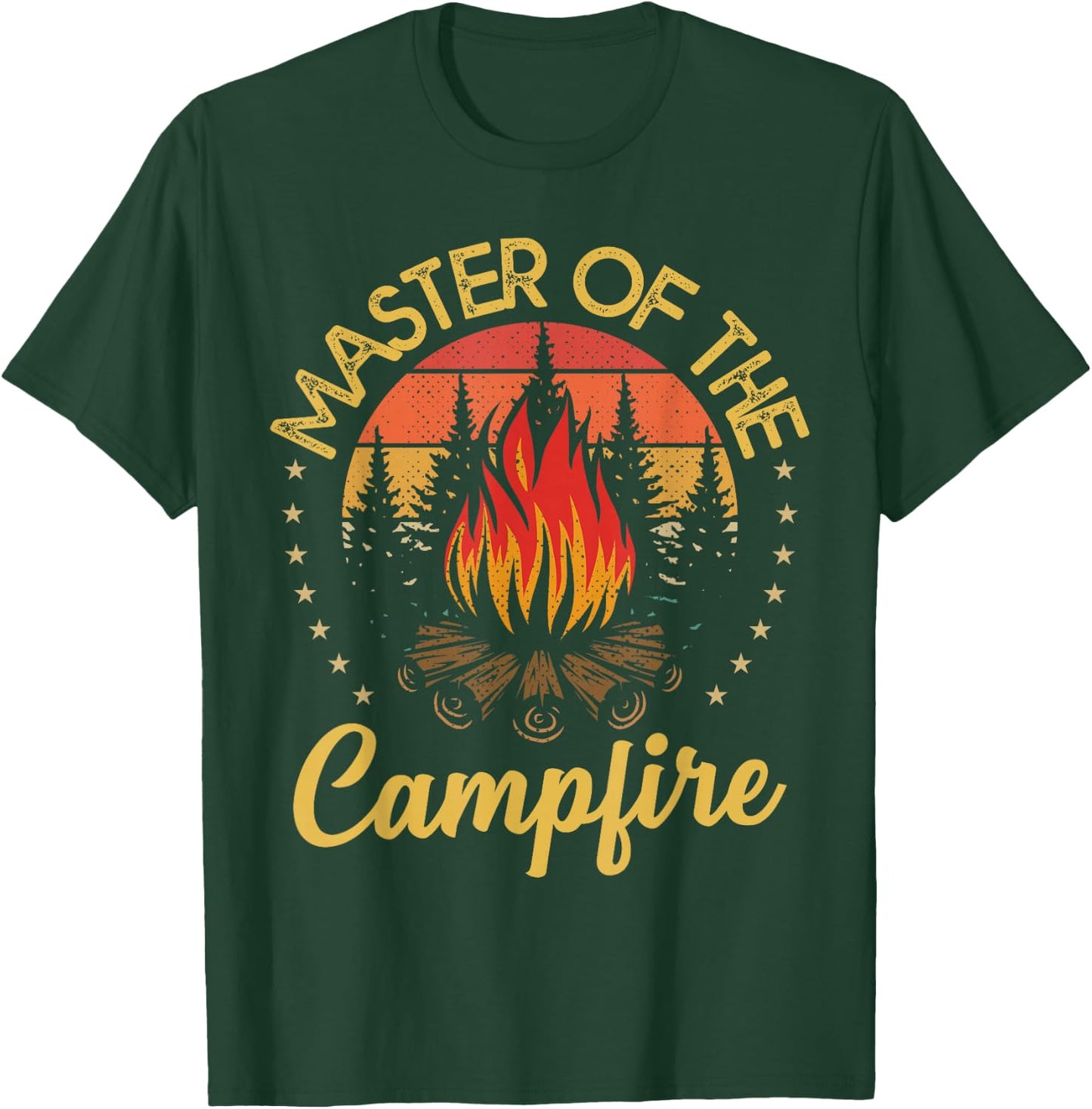 Funny Camping and Hiking Gifts Master of the Campfire Vintage Camping Lovers T-Shirt - T-Shirt | Forest