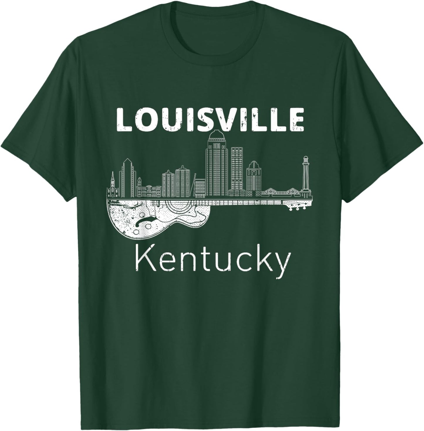 Louisville Souvenir Men Kentucky Lover Music Guitar T-Shirt - T-Shirt | Forest