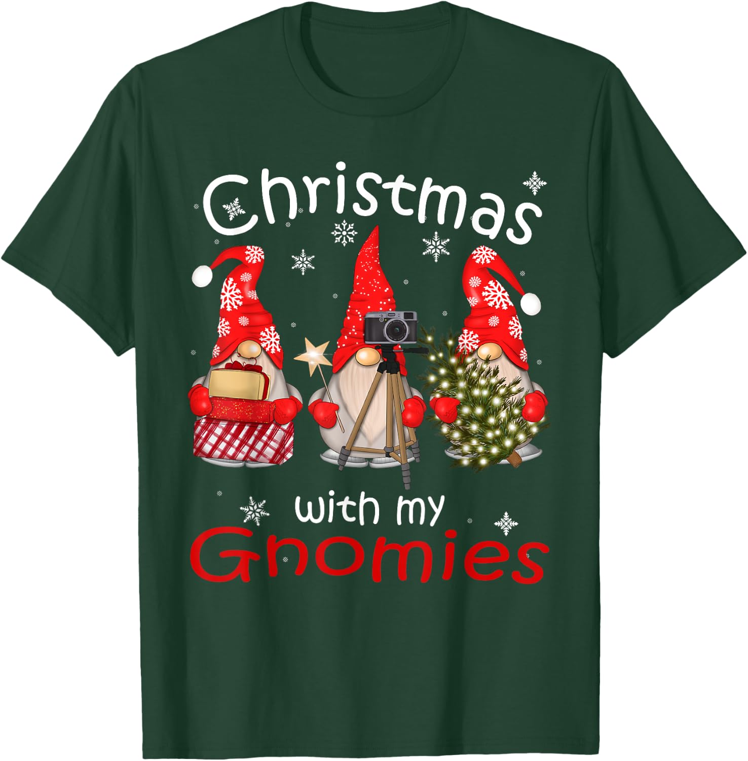 Gnome Gifts Funny Family Christmas Shirts Women 2024 T-Shirt - T-Shirt | Forest