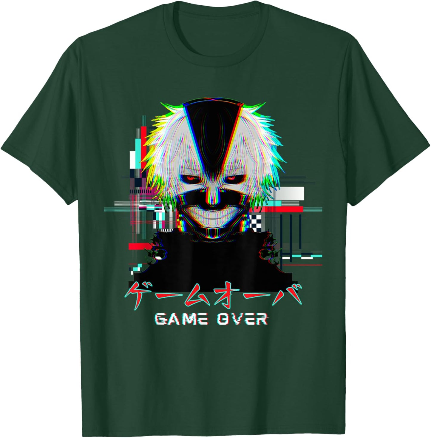 Japanese Vaporwave Anime Boy Game Over Glitch Aesthetic T-Shirt - T-Shirt | Forest