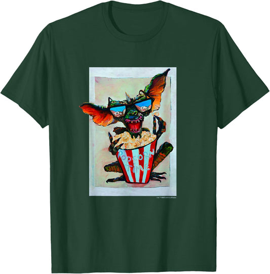 WB100 Gremlins Popcorn Time Fine Art Vintage Gremlin T-Shirt - T-Shirt | Forest