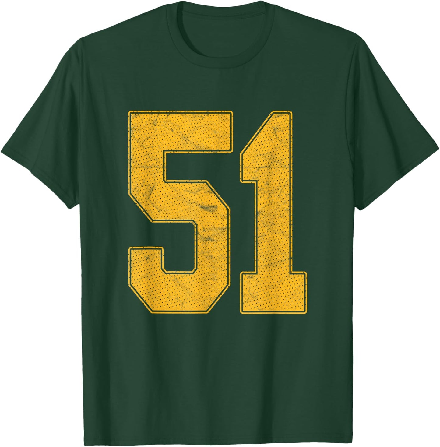 Number 51 Numbered Uniform Sports Team Jersey 51st Birthday T-Shirt - T-Shirt | Forest