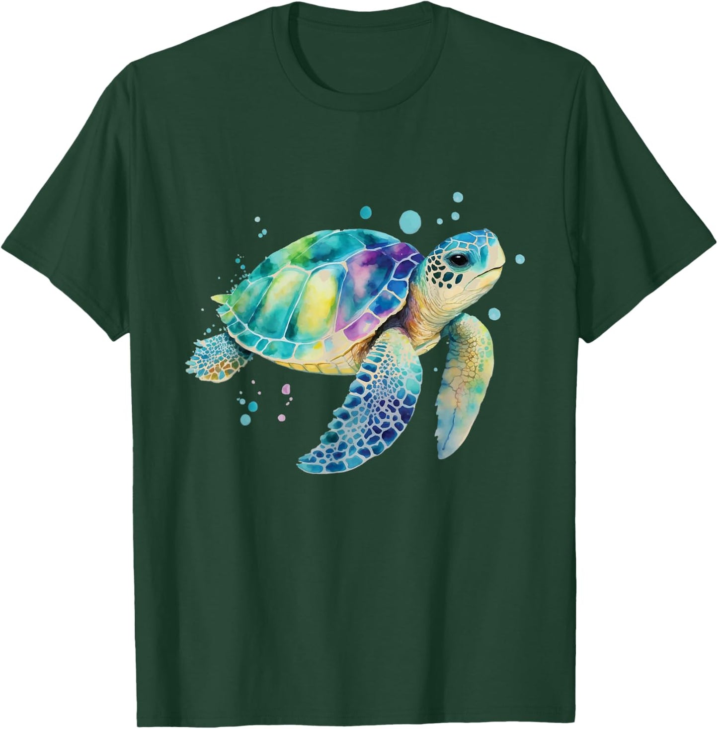 Turtle Splash Artwork - Beach Ocean Wildlife Animal Lover T-Shirt - T-Shirt | Forest