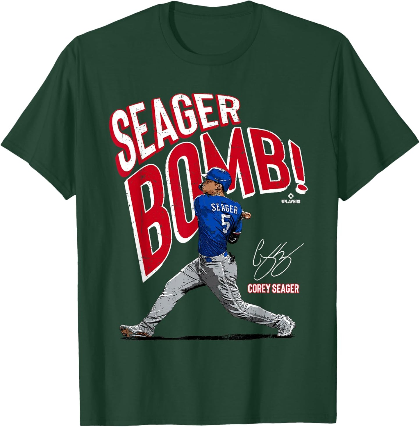 Seagerbomb Corey Seager Texas MLBPA T-Shirt - T-Shirt | Forest