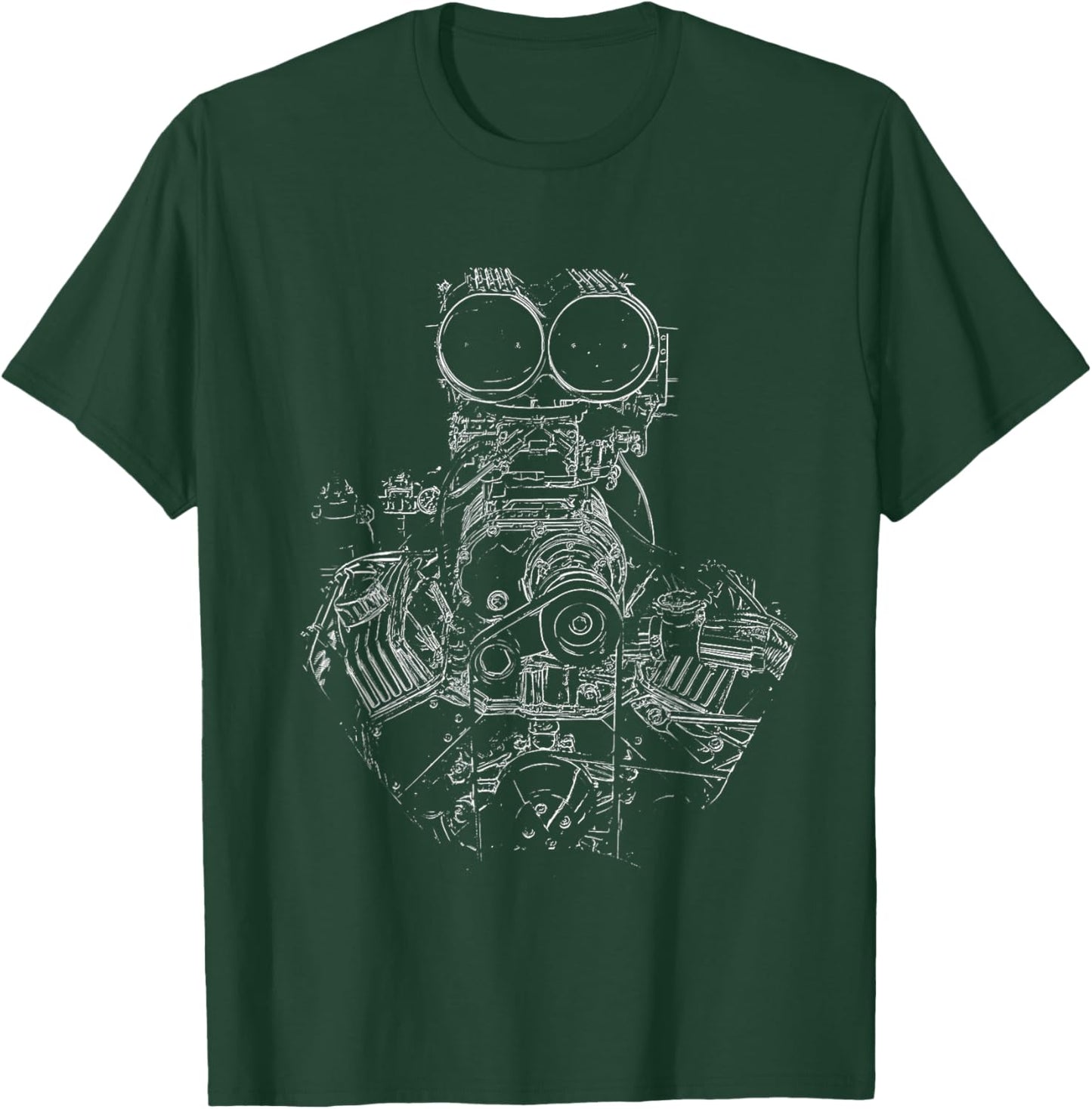 Vintage Hot Rod Engine T-Shirt - T-Shirt | Forest