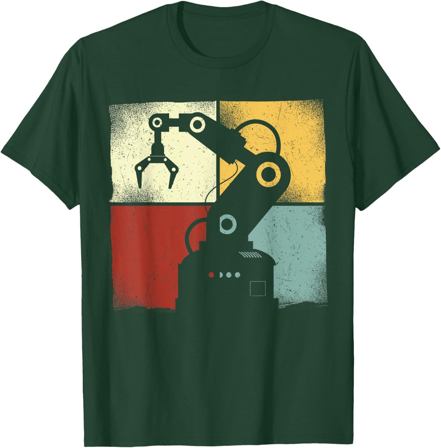 Robot Robotics Engineer Retro Vintage T-Shirt - T-Shirt | Forest