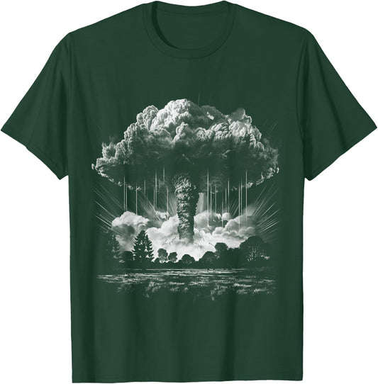 Atomic Bomb Nuclear Fission Nuke Mushroom Cloud Vintage T-Shirt - T-Shirt | Forest