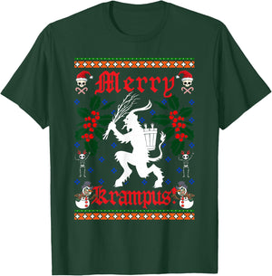 Funny Krampus Men Women Kids Merry Krampus Ugly Christmas T-Shirt - T-Shirt | Forest
