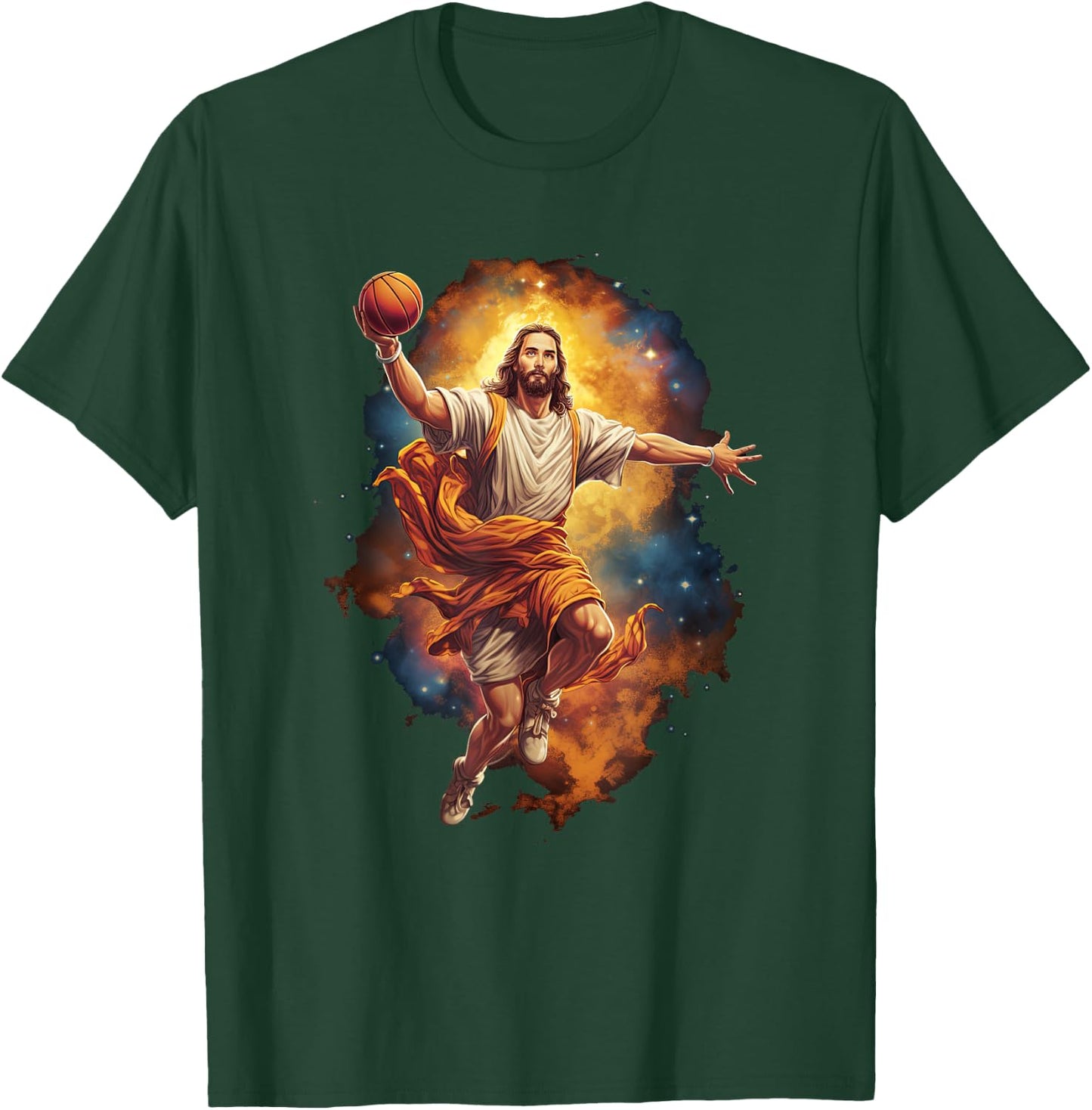 Funny Jesus Playing Basketball T-Shirt - T-Shirt | Forest